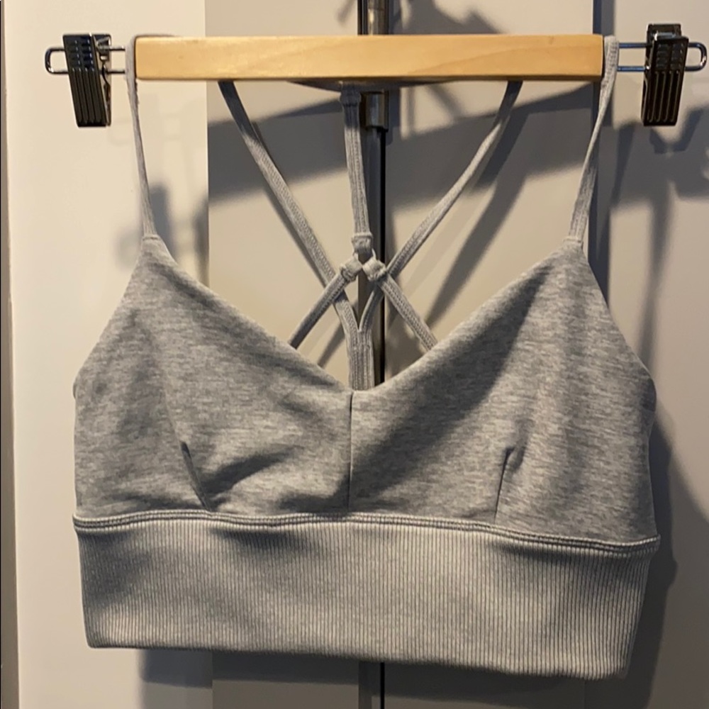 Alo grey sports bra, size small